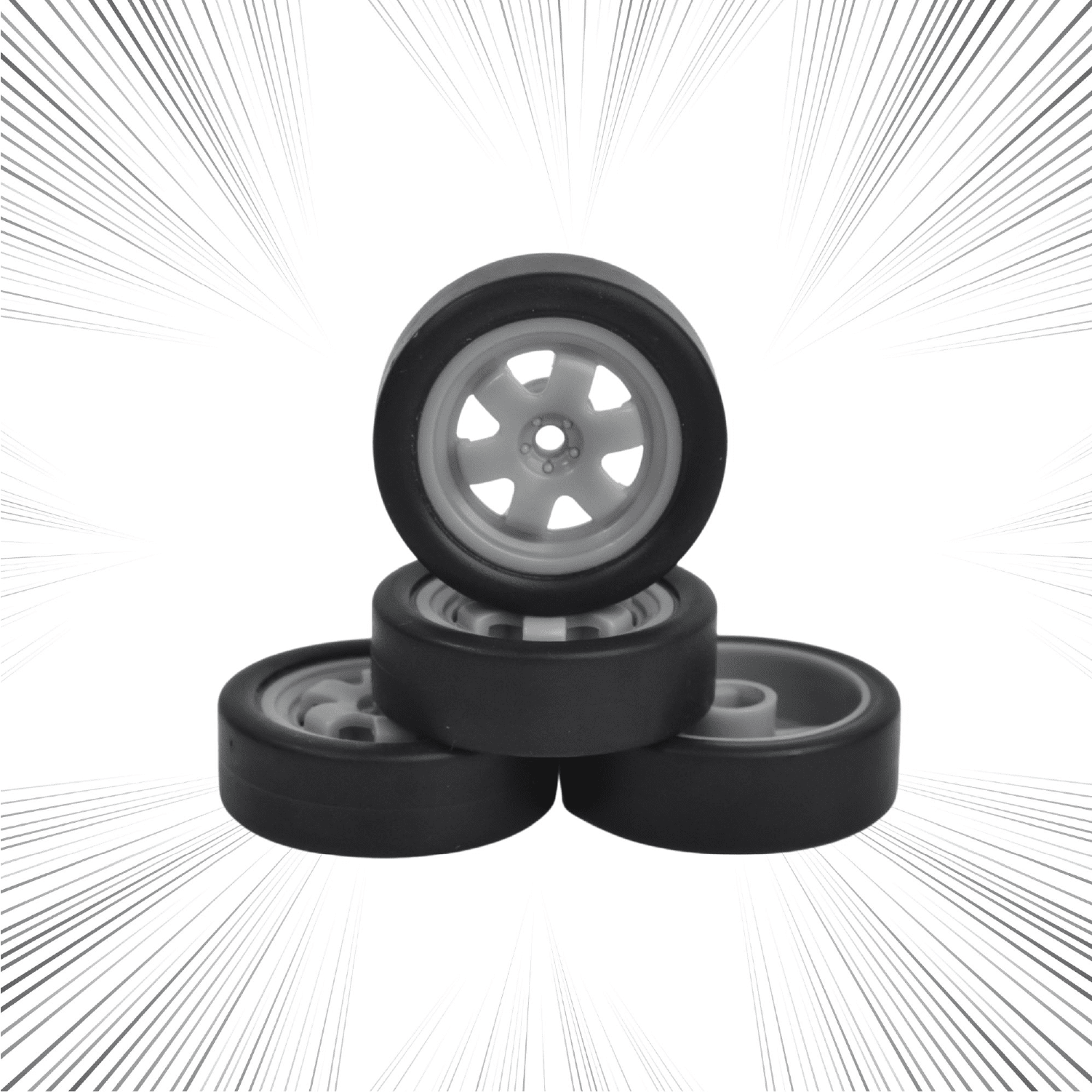 set of 4 tyres for shadow rc drift car 2